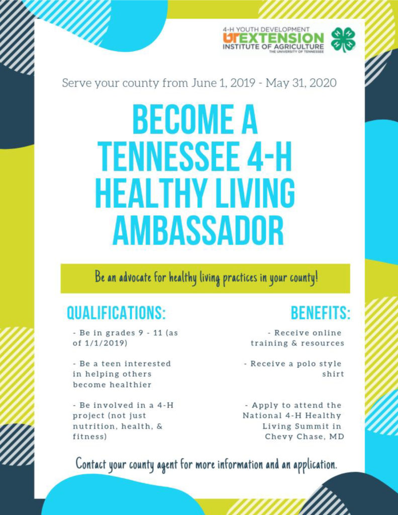 2019 Become A Tennessee Healthy Living Ambassador