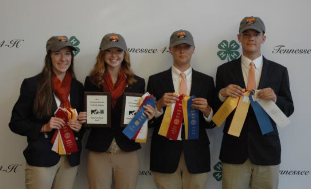 State 4-H Livestock Judging Contest Results - The Lincoln County Livestock Judging team com- prised of: Eli Dotson, Juliann Fears, Kendall Martin and Zach Snoddy took home reserve champion hon- ors. The Lincoln County team is coached by Dan Owen and Jennifer Snoddy.