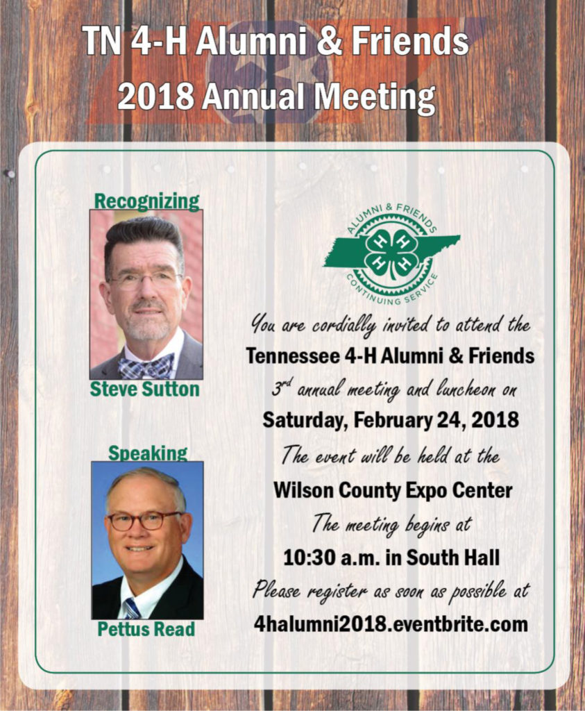 TN 4-H Alumni & Friends Annual Meeting 2018