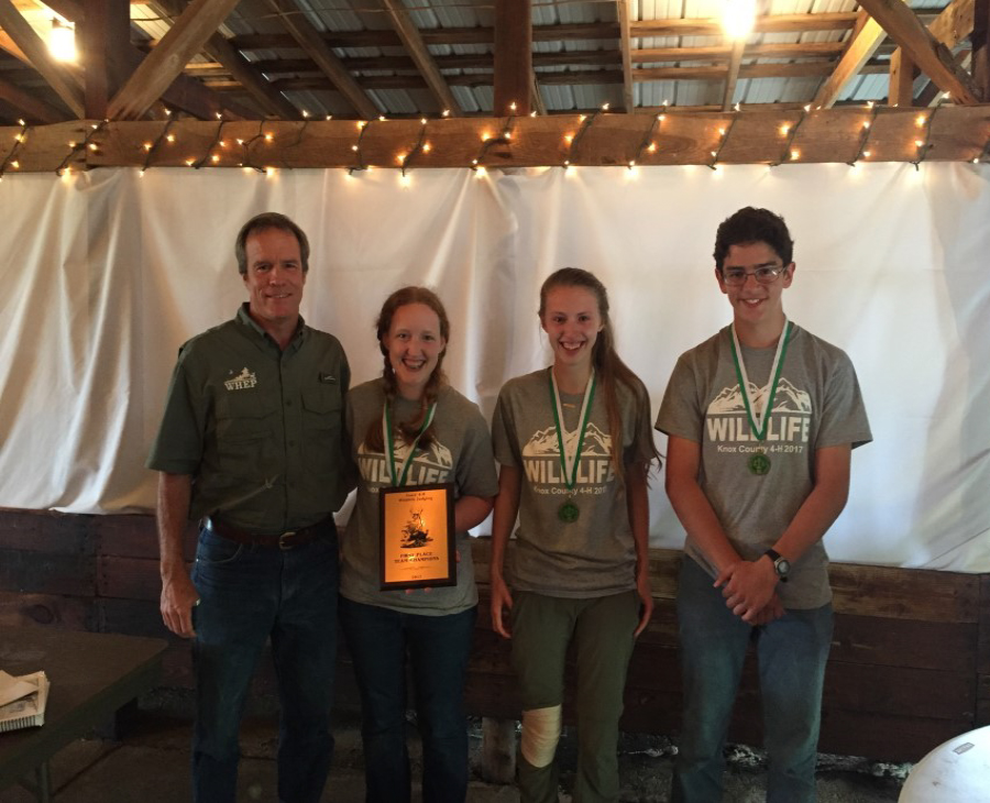 WILDLIFE JUDGING RESULTS - Dr. Craig Harper, Professor, UT Extension; Winning Team, Knox County A: Shelley Griffith; Alec Bissell; Josiah Creech; and Brianna Saylor