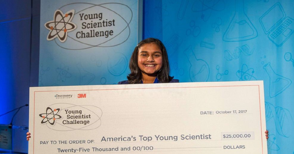 Williamson County 4-H’er Gitanjali (Anjali) Rao won the 2017 Discovery Edu- cation 3M Young Scientist Challenge and a check for $25,000.00