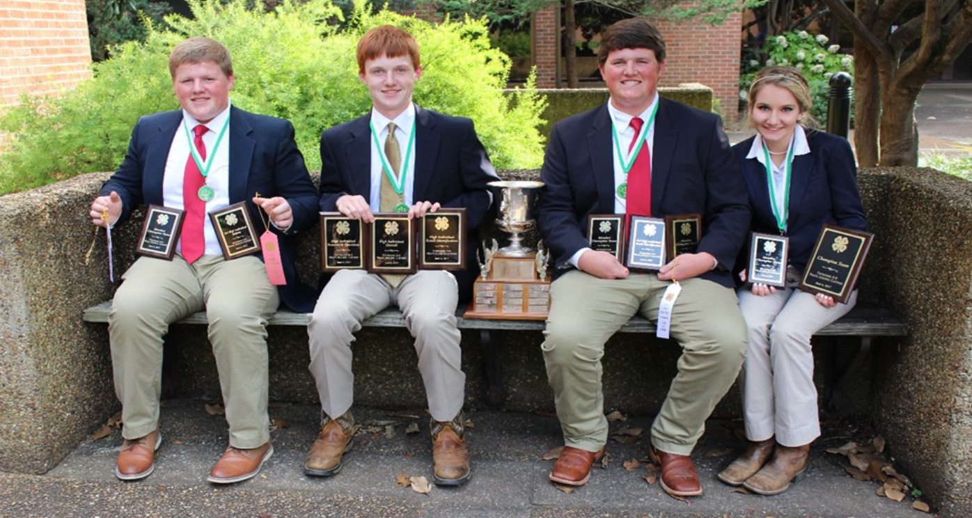 State 4-H Meats Judging Contest Results - The Bedford County A team, Lawson Lemmon, Brett Harden, Hunter Lemmon and Emily Crabtree