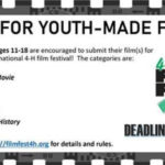 4-H Film Fest - Call For Youth Made Films - All Filmmakers ages 11-18 are encouraged to submit their (film(s) for screening at the national 4-H film festival! The categories are: * One Minute Movie * Promotional * Narrative * Documentary * Voices of 4-H history - Please visit http://filmfest4h.org for details and rules. Deadline July 17