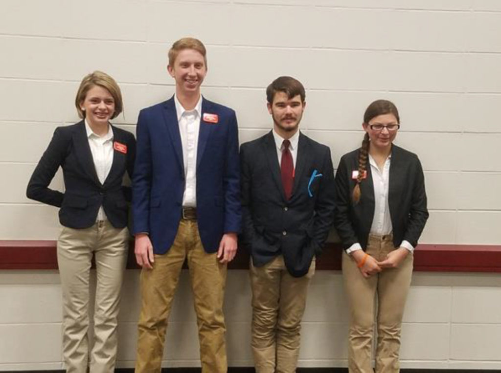 Knox County 4-H Poultry Judging Team Competes at National Competition - Pictured Left to Right: Kendra Sellers, Ethan Creech, Lane Atchley, Portia Sauerhofer