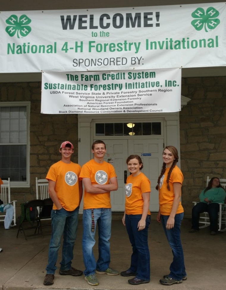 Putnam County Competes at National 4-H Forestry Invitational - Team mem- bers included Hannah Steger, Emily Welte, Luke Welte, and Dawsen Arms.