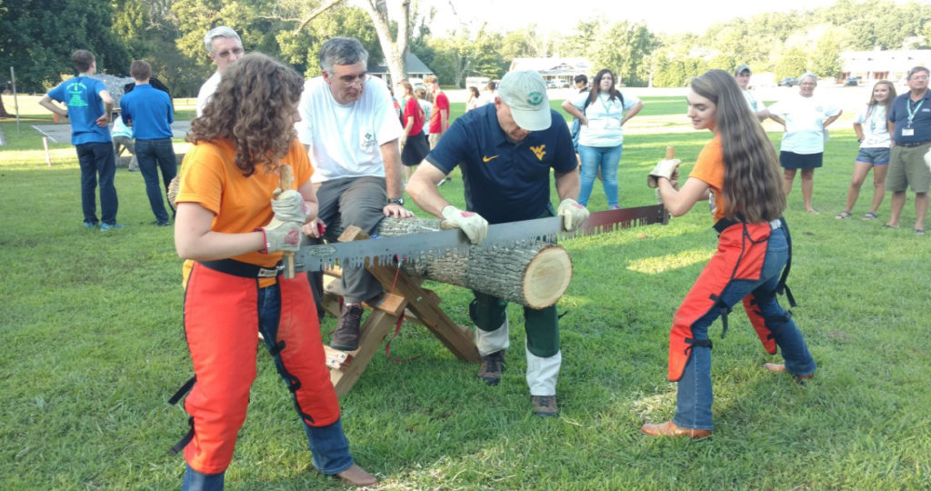 Putnam County Competes at National 4-H Forestry Invitational - The team participated in the forestry skills games with Han- nah and Luke placing 2nd in cross cut saw, Luke and Dawsen placing 2nd in log rolling, and Dawsen placing 2nd in pulpwood toss.