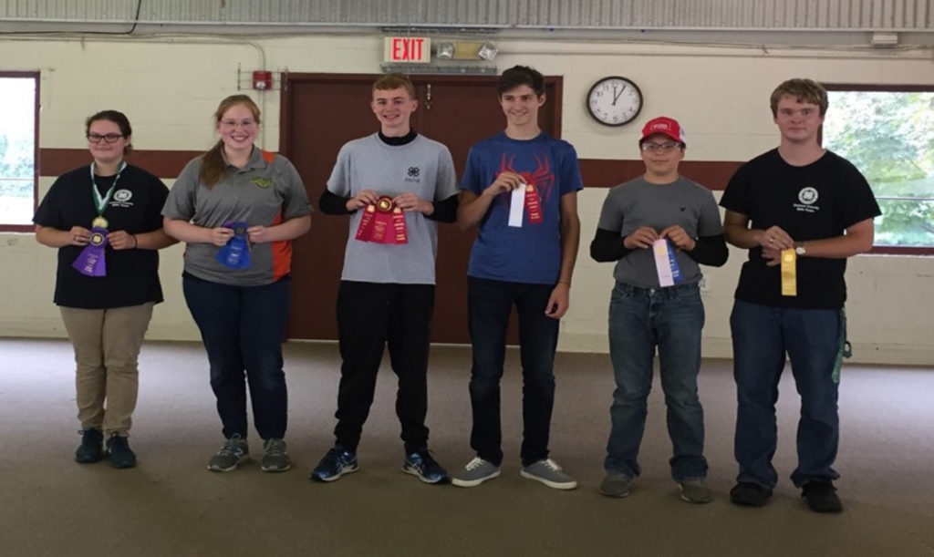 State 4-H Shooting Sports Invitational Winners - Air Rifle Winners - (L to R): Gabrielle Thornton (1st), Dickson County; Morgan Smith (2nd), Dickson County; Jake Sloan (3rd), White County; Kendal Penick (4th), Weakley County; Joey Morris (5th), White County; and Aaron Swaw (6th), Dickson County