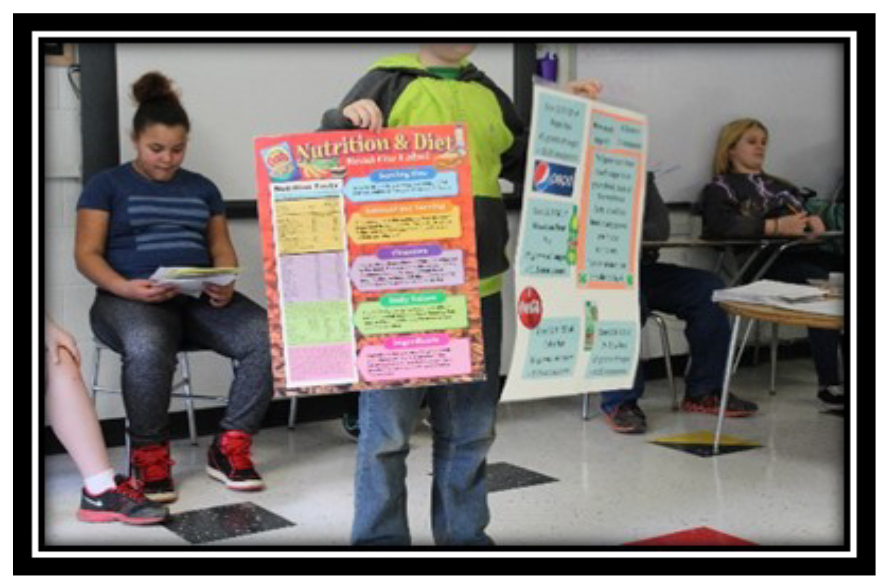 Walmart Grant Projects - A student shows how to convert grams to teaspoons from a nutrition label.