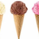 Vanilla Ice Cream Cone, Chocolate Ice Cream Cone & Strawberry Ice Cream Cone