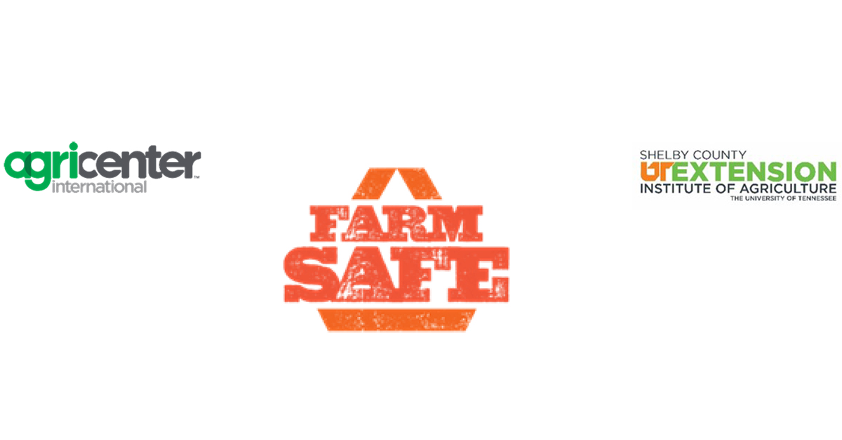 AgriCenter International, Farm Safe, & Shelby County UT Extension Institute of Agriculture logos