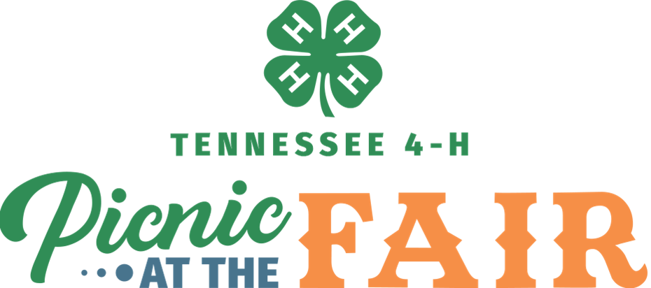 4-H clover with the words Tennessee 4-H Picnic at the Fair
