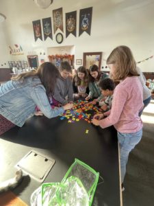 4-H members with magnetic letters 