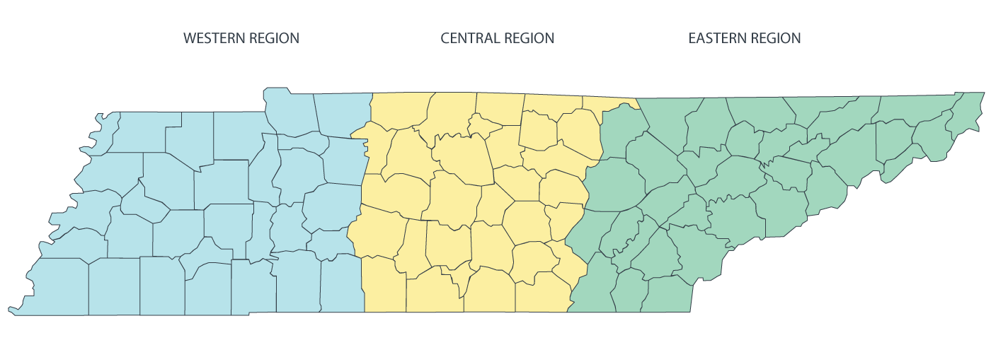 Tennessee county map