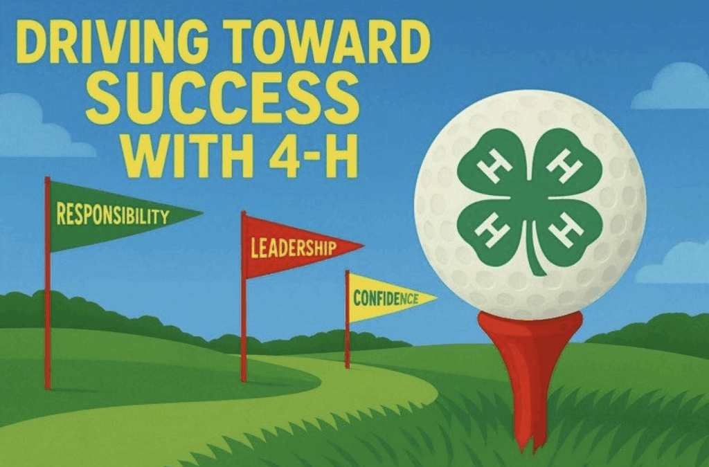 Jaxon Summers - Benton County 4-H poster design Driving Toward Success with 4-H. Golf theme.
