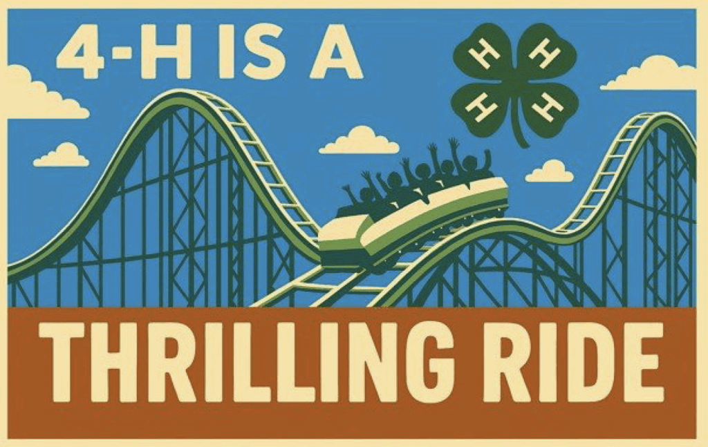 Brayden Hensley - Loudon County, 4-H poster theme " 4-H is a thrilling ride" with a rollercoaster image.